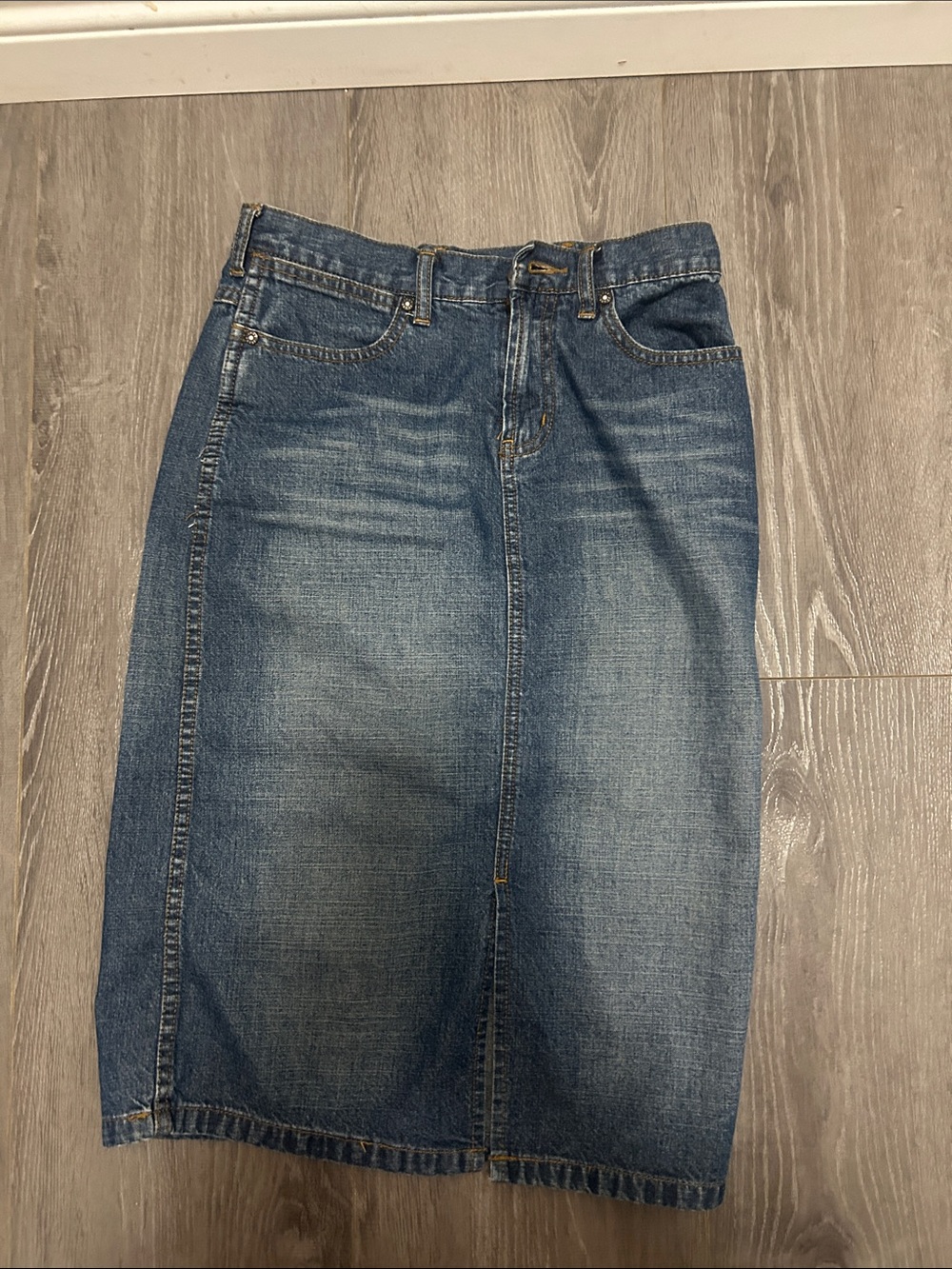 Classic Blue Denim Pencil Skirt - Women